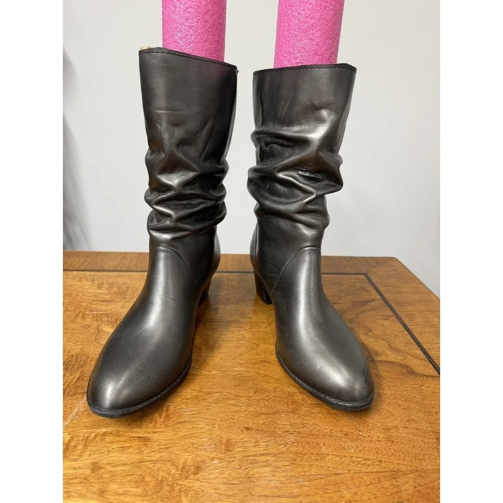 VTG 60s 70s Silver 9 Rubber Molded Insulated Fur Waterproof Rain Snow Heel Boots
